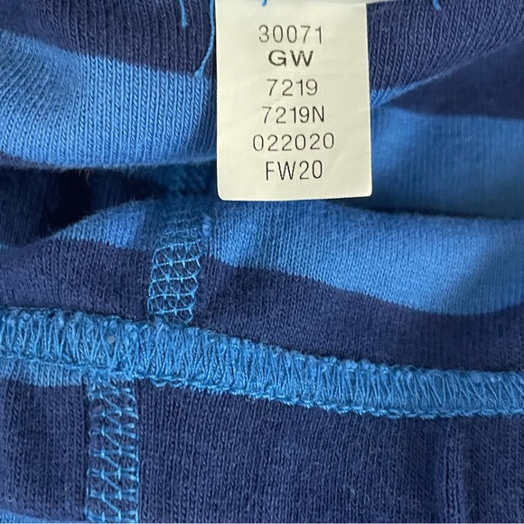 Hanna Andersson Blue Striped Organic Cotton Pajama Set Medium Adult Top Pants - Picture 13 of 13